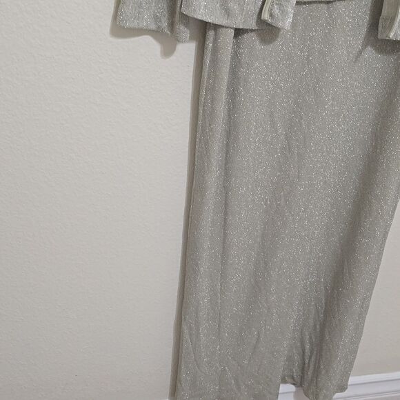 Alex Evenings Size 12 Mettalic Green 2 Piece Long Dress - Picture 3 of 8